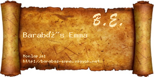 Barabás Emma névjegykártya